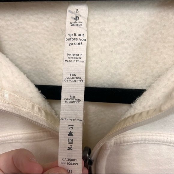 Lululemon scuba ghost nesting bird scribble full-zip hoodie size 8 - Picture 6 of 14